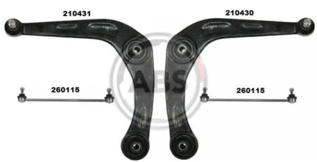 К-кт важелів перед. підвіски Peugeot 206 98- A.B.S. 219903