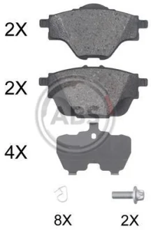 Гальмівні колодки зад. Citroen C4/Peugeot 308 II 13- (Bosch) (106x51.9x16.7) A.B.S. 35019