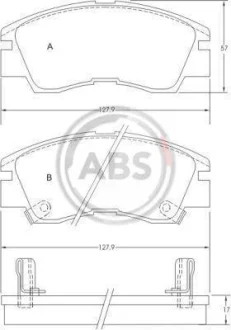Гальмівні колодки пер. Galloper/L200/L300/Lancer/Pajero (87-13) A.B.S. 36648