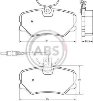 Гальмівні колодки пер. 405 (92-99) (LUCAS/TRW) A.B.S. 36651