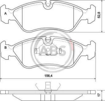 Гальмівні колодки пер. Lanos/Nexia /Astra F G (94-08) A.B.S. 36667