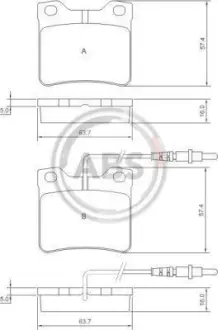 Комплект гальмівних колодок ABS A.B.S. 36683