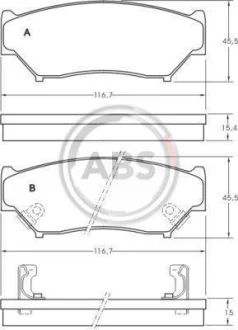 Комплект гальмівних колодок A.B.S. A.B.S. 36852