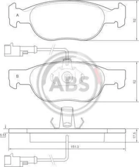 Гальмівні колодки пер. Bravo I/Marea/Punto 95-12 (ATE) A.B.S. 36892