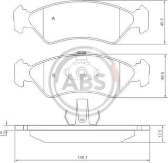 Комплект гальмівних колодок A.B.S. A.B.S. 36996