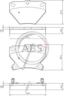 Гальмівні колодки зад. Corolla/Prius/Yaris 99-09 A.B.S. 37136