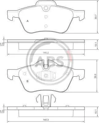 Гальмівні колодки пер. MINI Cooper 01-07 (ATE) A.B.S. 37279 (фото 1)
