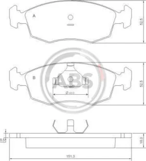 Комплект гальмівних колодок A.B.S. A.B.S. 37292