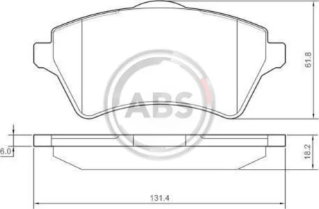 Комплект гальмівних колодок A.B.S. 37303