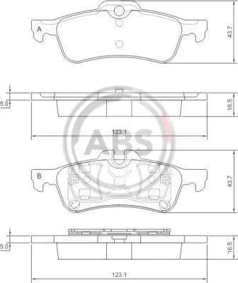Гальмівні колодки зад. MINI One/Cooper (R50/52/53) 01-07 (ATE) A.B.S. 37305 (фото 1)
