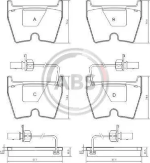 Гальмівні колодки пер. VW Phaeton 02-16 (BREMBO) A.B.S. 37367
