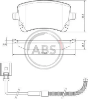 Гальмівні колодки зад. VW Phaeton 02-16 (LUCAS/TRW) (з датчиками) A.B.S. 37368