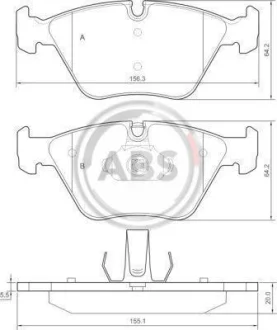 Гальмівні колодки пер. BMW 3(E46) 99-07/X3(E83) 03-11 (ATE) A.B.S. 37374