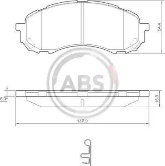 Гальмiвнi колодки дисковi A.B.S. A.B.S. 37443