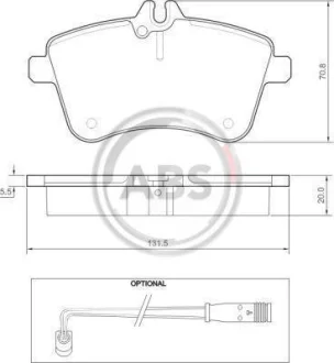 Колодка гальм. MB A klasse A200 передн. (ABS) A.B.S. 37457