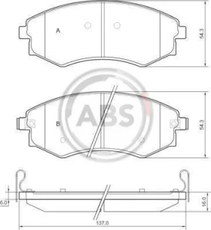 Гальмівні колодки пер. Rexton/Korando 00-12 (AKEBONO) A.B.S. 37468