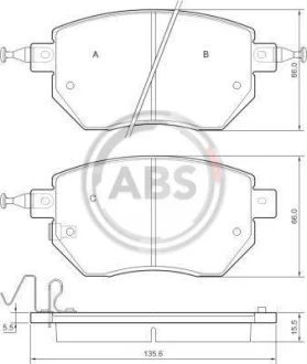 Гальмівні колодки пер. Navara 05- (Akebono) A.B.S. 37504