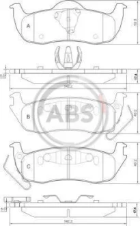 Колодка гальм. JEEP Grand Cherokee задн. (ABS) A.B.S. 37534