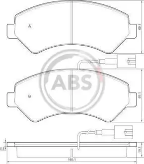 Колодка гальм. CITROEN / PEUGEOT Jumper / Boxer передн. (ABS) A.B.S. 37576