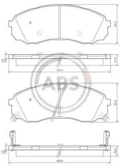 Комплект гальмівних колодок A.B.S. A.B.S. 37618