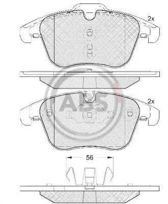 Гальмівні колодки пер. Jaguar S-Type/XJ/XK/XF/XE 2.0-4.2 99- (ATE) (156.4x72x19) A.B.S. 37686 (фото 1)