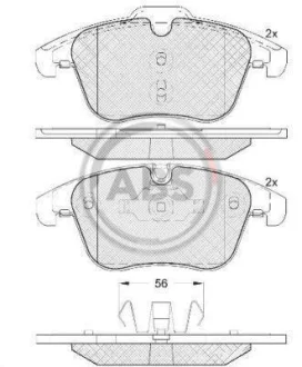 Гальмівні колодки пер. Jaguar S-Type/XJ/XK/XF/XE 2.0-4.2 99- (ATE) (156.4x72x19) A.B.S. 37686