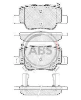 Колодка гальм. диск. задн. (вир-во ABS) A.B.S. 37735