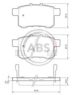 Гальмівні колодки зад. Honda Accord VIII 08- (nissin) A.B.S. 37756