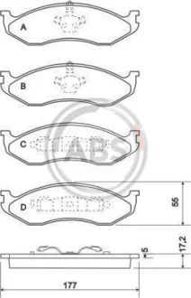 Комплект гальмівних колодок A.B.S. A.B.S. 38477