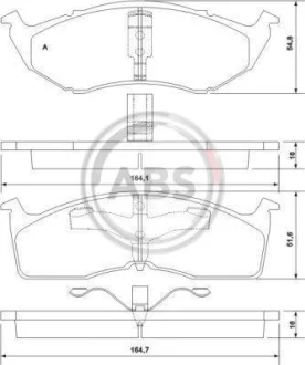 Комплект гальмівних колодок A.B.S. A.B.S. 38642