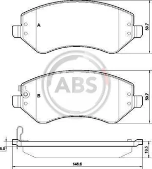 Комплект колодок гальмівних П A.B.S. 38856