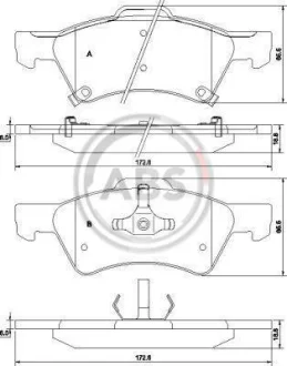 Комплект гальмівних колодок A.B.S. A.B.S. 38857