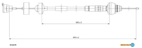 Трос зчеплення CITROEN Berlingo all gear BE 4R mod.03-/Partner all gear BE4 mod.03- ="" ADRIAUTO 070179
