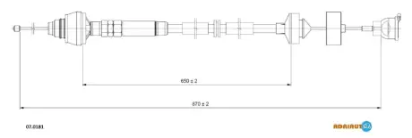 Трос зчеплення CIROEN/PEUGEOT Berlingo/Partner all gear BE4R "1,6-1,9D "07>> ="" ADRIAUTO 070181