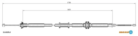Трос гальмівний FIAT Nemo all Ds 1.4 HdiRH12/07-/Fiorino all Ds 1.3 MjRH12/07-/Bipper R RH"08- ="" ADRIAUTO 1102292