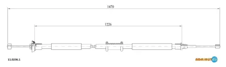 Трос гальмівний FIAT Punto 1.2-1.9 Ds all R99- ="" ADRIAUTO 1102361