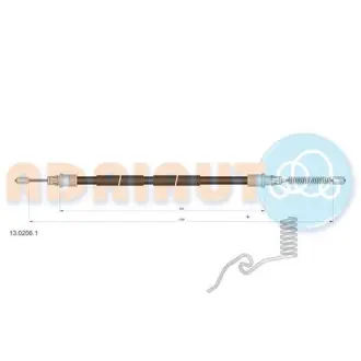 Трос гальмівний FORD Transit RWD Van-Kombi-Bus RH 4/00- ="" ADRIAUTO 1302061