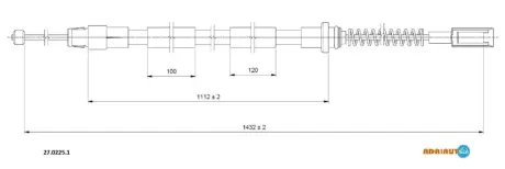 Кабель стоянкових гальм AD27.0225.1 ADRIAUTO 2702251