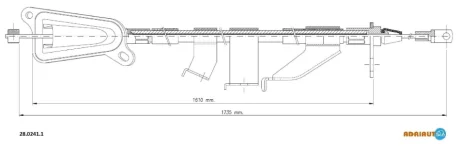 Трос гальмівний NISSAN X-Trail (T30) all RH03- ="" Adriauto ADRIAUTO 2802411