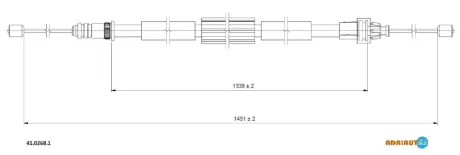 Кабель стоянкових гальм AD41.0268.1 ADRIAUTO 4102681