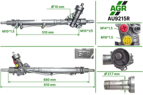 Рульова рейка з ГПК, відновлена, AUDI A6 01.97-01.05;AUDI A6 Avant 11.97-01.05 AGR AU9215R