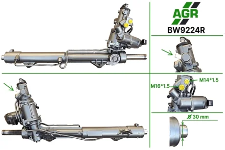 Рульова рейка з ГПК, відновлена, BMW X6 E-71 2008-,BMW X5 E-70 2007- AGR BW9224R