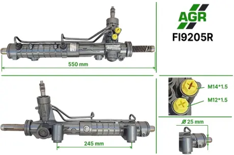 Рульова рейка з ГПК, відновлена, FIAT DOBLO (119) 01-,DOBLO Cargo (223) 01- AGR FI9205R