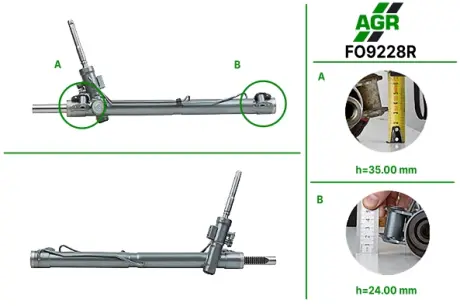 Рульова рейка з ГПК, відновлена, FORD FOCUS S-MAX 2006-2014, FORD GALAXY 06-, FORD MONDEO IV 07- AGR FO9228R