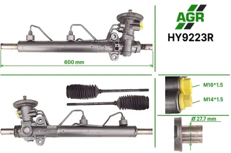Рульова рейка з ГПК, відновлена, HYUNDAI TRAJET (FO) 00-08 AGR HY9223R