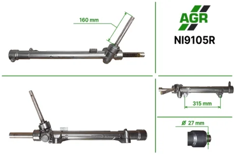 Рульова рейка без ПК, відновлена, NISSAN QASHQAI 07-,X-TRAIL (T31) 07- AGR NI9105R