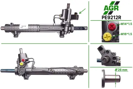 Рульова рейка з ГПК, відновлена, PEUGEOT 406 1995-2004 AGR PE9212R
