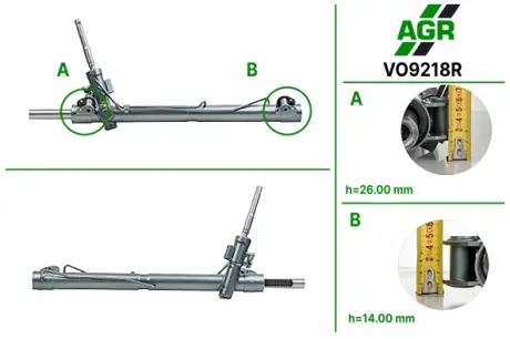 Рульова рейка з ГПК, відновлена, VOLVO S60 2010-,S80 2006-,V60 2010-,V70 2007-,XC60 2009-,XC70 20 AGR VO9218R
