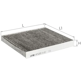 Фільтр салону (з акт вугіллям) AUDI A1; SEAT Arona (KJ), Ibiza VI; SKODA Kamiq, Scala; VW Polo VI, T-Cross Альфа ALPHA FILTER AF5209a