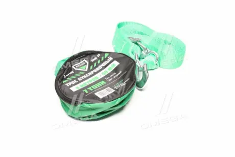 Трос буксирувальний 7т. стрічка 5м. C гак, зелений <Armer> ARMER ARM-75